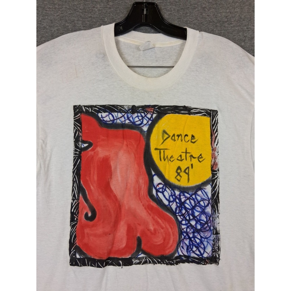 VTG Shirt Adul XL White Dance Theater 89 80s USA Made Fruit Loom Single Stitch